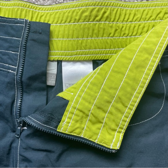 Nike Y2K Swim Surfing Shorts Size L (12-14) Missing a Button Blue & Yellow/Green - Picture 3 of 10